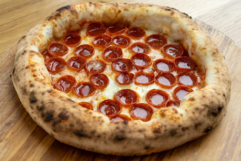 Brick-oven pepperoni pizza at La Favella